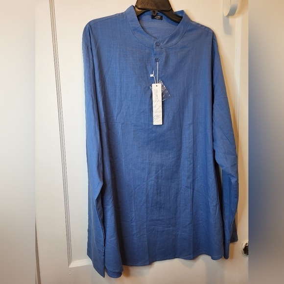 NWT Coof Andy 2XL Blue Mandarin Collar Tunic unisex - Picture 8 of 15